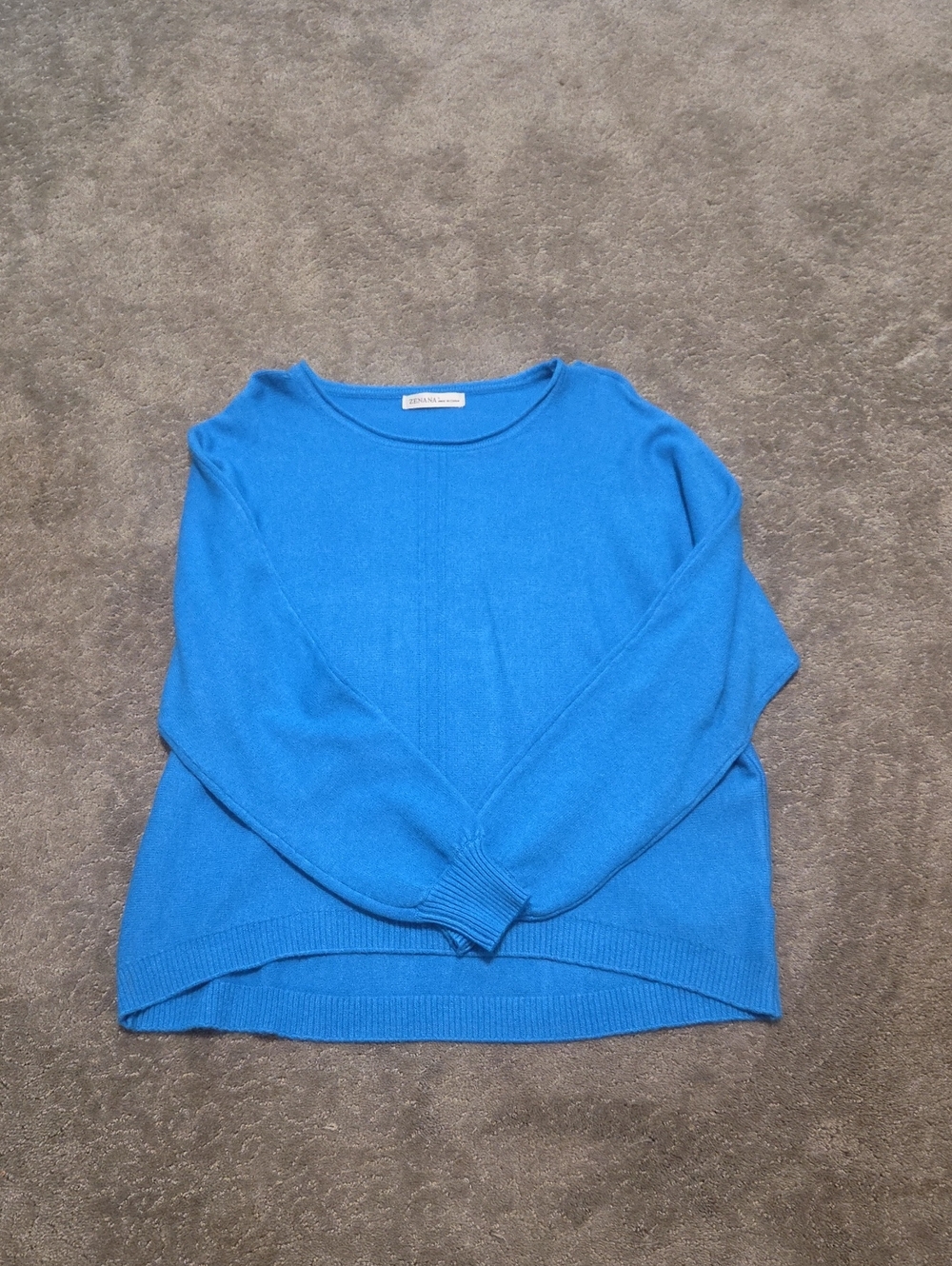 Zenana Outfitters Bright Blue Scoop Neck Lightweight Sweater NWOT size Sm